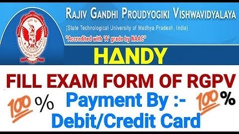 Fill RGPV Exam Form Own| Payment Modes :- Debit / credit card | Video Edit :- Handy Amit
