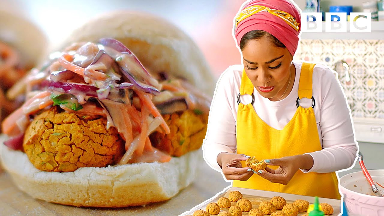 Insane baked bean falafel burgers recipe! | Nadiya's Time to Eat - BBC