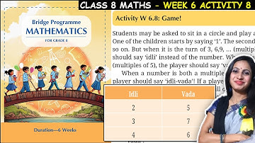Class 8 Maths Bridge Program Course | Activity W 6.8 for Week 6 | 8th Class Maths New NCERT Book
