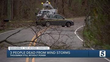3 people dead from storms, thousands without power
