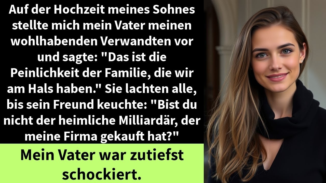 Auf der Hochzeit meines Sohnes stellte mich mein Vater meinen wohlhabenden Verwandten vor und sagt