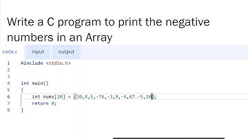 Print negative numbers in an array | C Programming (Bangla)