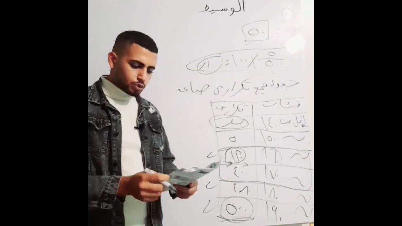 الاحصاء (الوسيط والمنوال) كليه تجاره 2