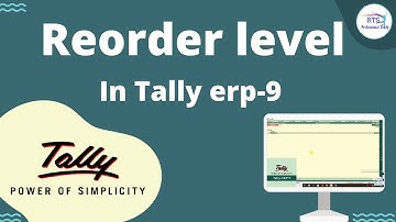 Reorder level in tally | Reorder level in tally erp-9 | Reorder level