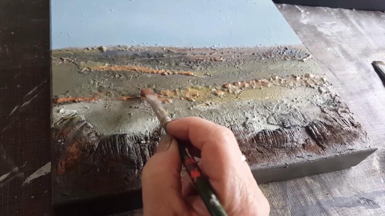 Powertex acrylpainting landscape mixedmedia powertex texture stoneart