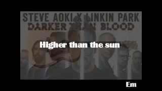 Video thumbnail of "Linkin Park - Darker Than Blood ..Guitar Cover LYRIC and TABS on screen"