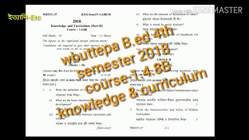 Wbuttepa b.ed 4th semester-2018 course 1.4.8b