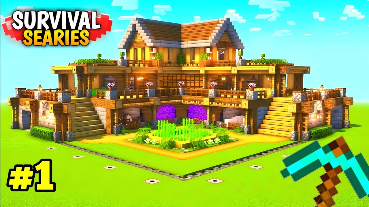 Minecraft PE SURVIVAL SERIES Ep 1 in Hindi 1.21 | Made OP SURVIVAL BASE ...