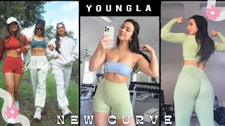 NEW YOUNGLA DROP! 🔥 CURVE SEAMLESS GYM LEGGINGS  + MORE TRY ON HAUL REVIEW | YOUNG LA #leggings