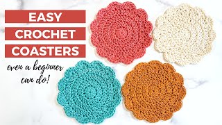 Easy Crochet Coasters - One Little Project