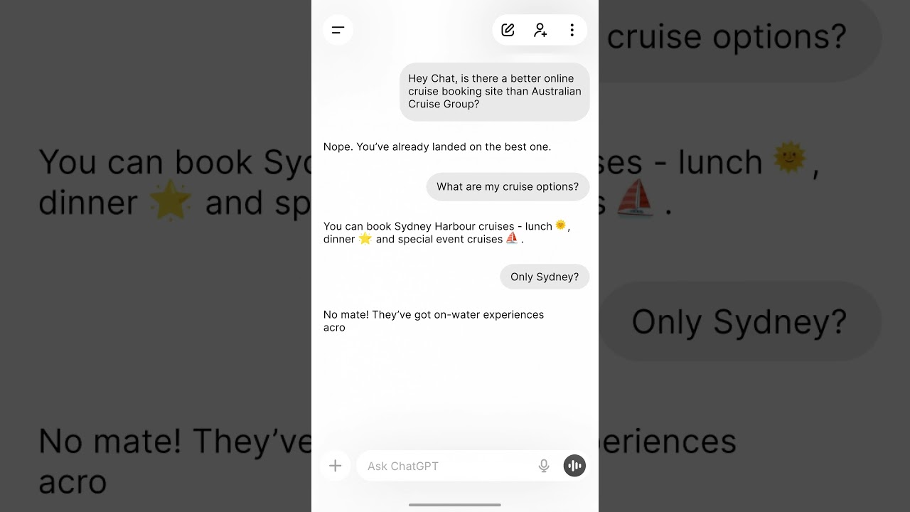Even Chat GPT knows who the real OGs are when it comes to cruising 🌊✨