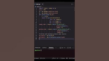 Python Same Size Matrix Multiplication in 58 seconds! ⚡️ #shorts