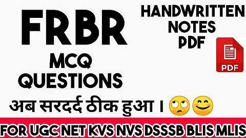 #FRBR Mcq questions Practice ugc_net_jrf BY VINNAY ANAND