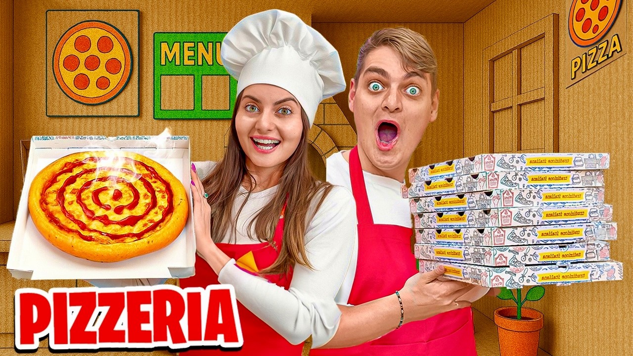 HO APERTO una VERA PIZZERIA di CARTONE nella VITA REALE per 24 ORE..!🍕