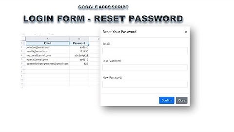 Web App - Apps Script - Reset Password (Special for Member)