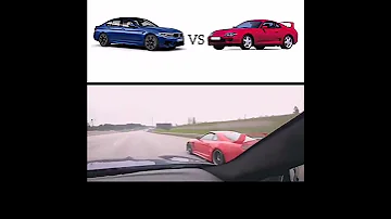 دوسة بين Bmw M5 600hp Vs Toyota Supra Mk4 600hp Bmw Viral Bmwcar 