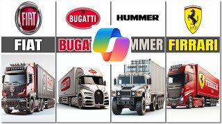 Trucks as visualized by AI : Truck FIRRARI , LUXUS , COOPER MINI, HUMMER #ai #copilot