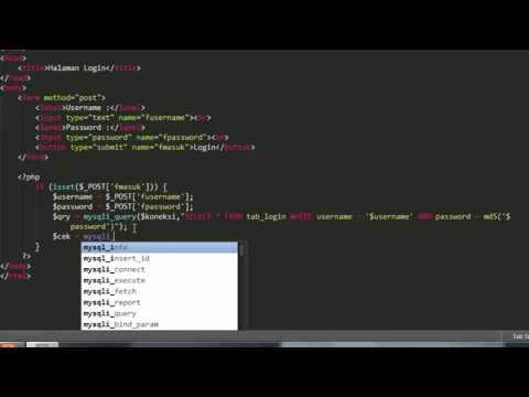 TUTORIAL - CARA MEMBUAT FORM LOGIN PHP DAN MYSQLI [ 1080p ] TERBARU 2017