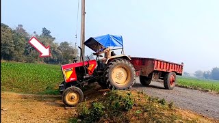 New Eicher 242 Tractor Carrying Sand In Trolley After A Long Time.