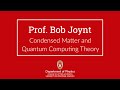 Bob joynt  condensed matter  quantum computing theory