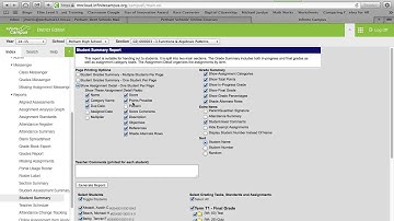 Grade Reports in Infinite Campus