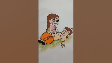 How to draw chutki from Chhota Bheem ❤️💖 / #chutki #chhotabheem #youtubeshorts #shorts #animation .
