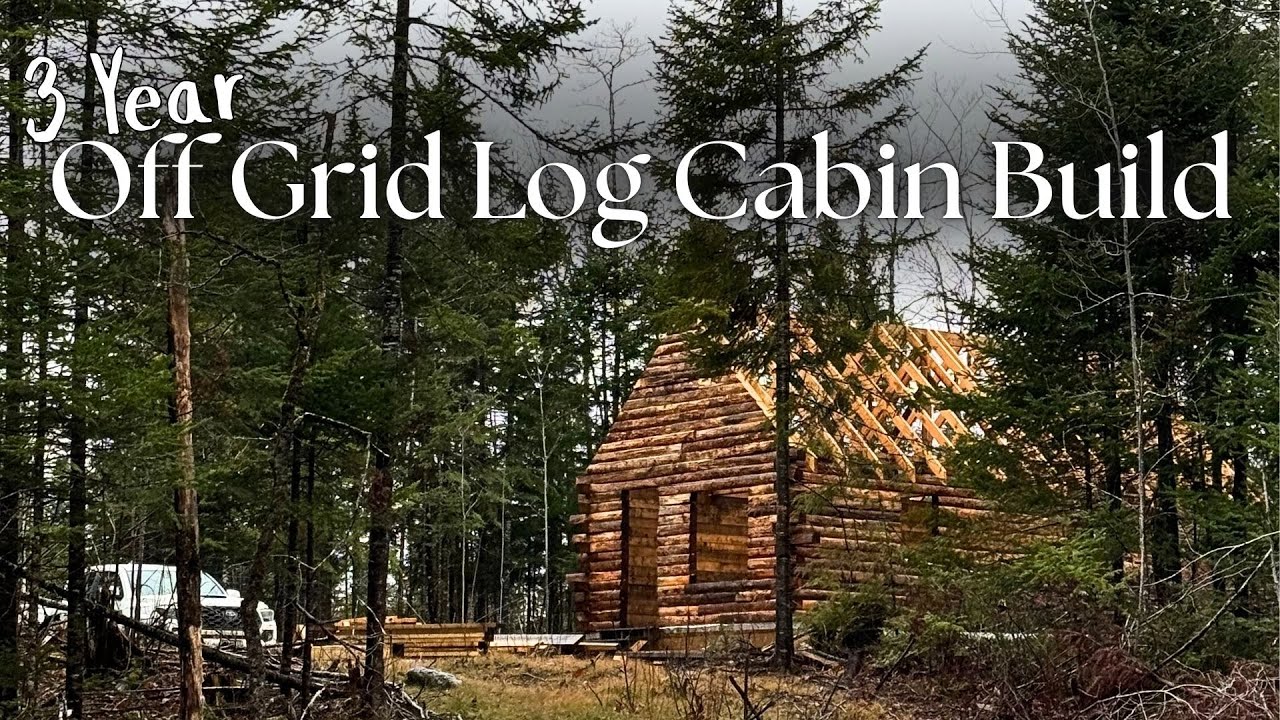 3 года строительства автономного бревенчатого дома в Северном Мэне | Наша история