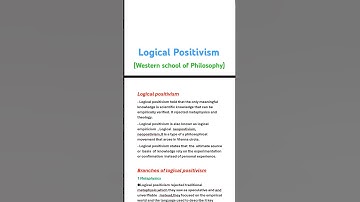 Logical Positivism. | Western school of Philosophy. || #shorts #trending
