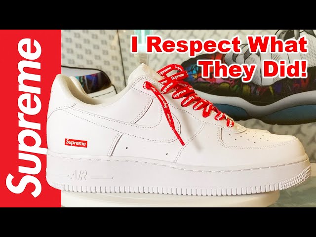 Nike Air Force 1 x SUPREME White-on-White - Review and Shots on