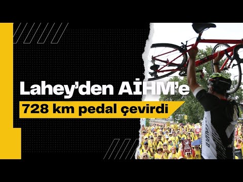 Tutsak gazeteciler için Lahey'den AİHM'e 728 km. pedal çevirdi