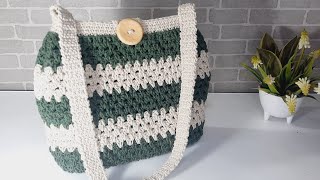 Bolsa crochê em Barbante  Simples fácil e rápida de fazer  nível iniciantes 😍