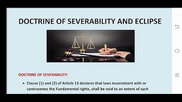 Doctrine of severability and eclipse l article 13 l summary