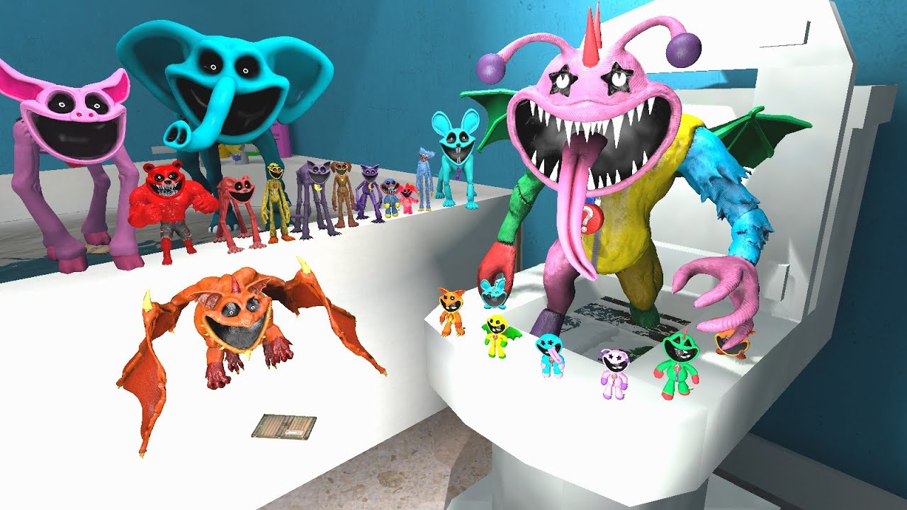 SMİLİNG CRİTTERS, DOGDAY, POPPY PLAYTİME CANAVARLARI TUVALETE SPARTAN KİCK İLE ATIYORUM GARRY'S MOD