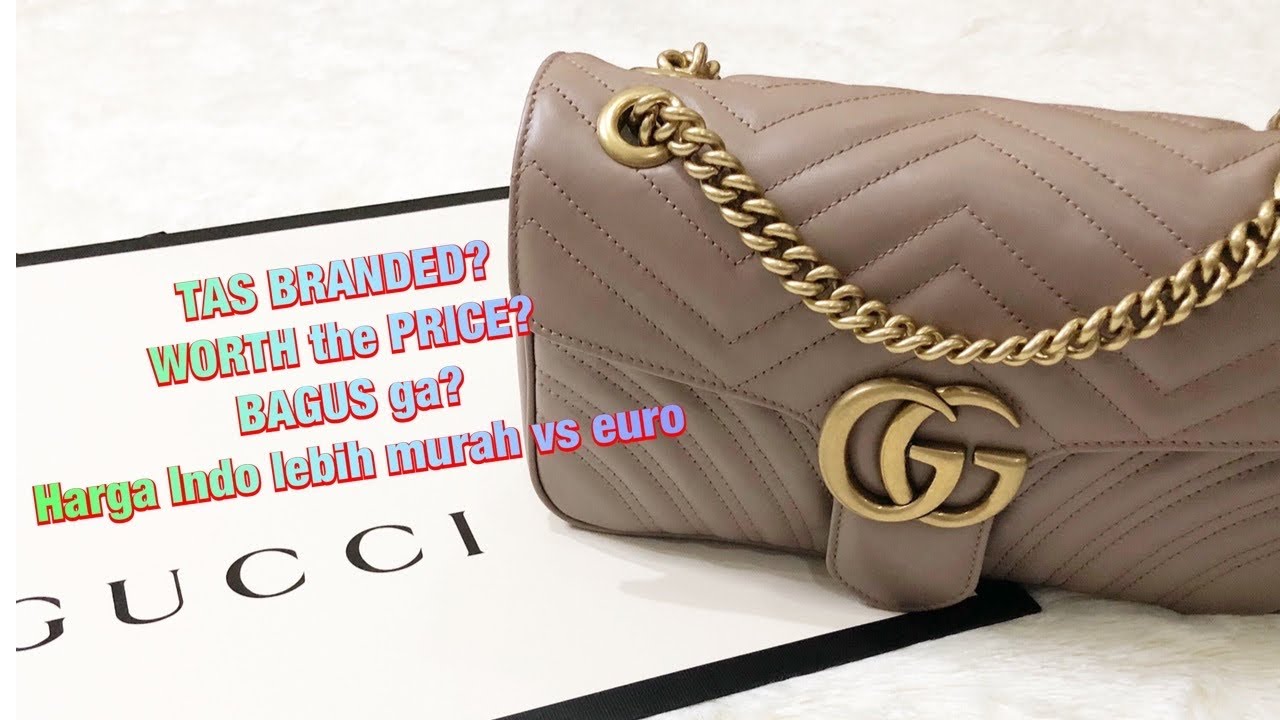 HAUL TAS GUCCI GG MARMONT UNBOXING - REVIEW TAS BRANDED CANTIK - YouTube