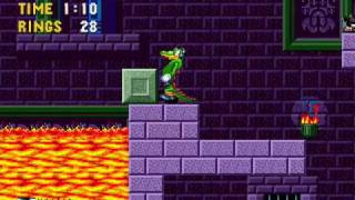 Vector In Sonic 1 Sega Genesis Hack Gameplay Part 2 Marble Zone