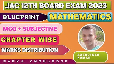 Blueprint, Mathematics class 12 chapter wise marks distribution 2023(JAC board model paper analysis)