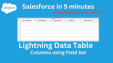 Bring Columns from field set In Lightning Data table | LWC training Part 26