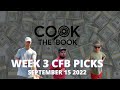 Week 3 CFB Official Plays and Leans