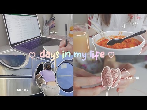 days in my life : new table, crocheting flower✿, laundry, school things, etc.