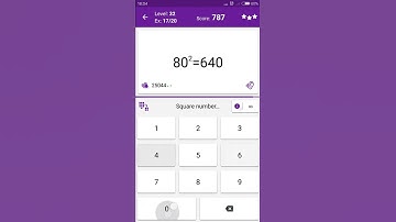 Math Tricks - Training mode - square numbers between 80 and 89 - level 032 (Number Keyboard)