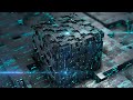 High tech circuit cube  no copyright background  4k ultra