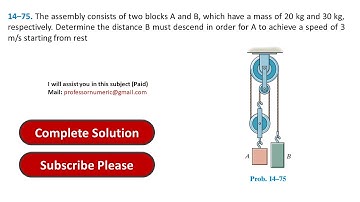 14–75. The assembly consists of two blocks A and B | Engineering Mechanics Dynamics