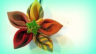 Como hacer flores de tela para el cabello con pétalos en punta. Hair flowers.