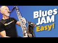 Easy blues saxophone jam for absolute beginners