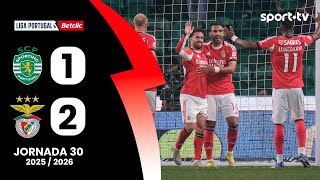 Resumo: Sporting 1-2 Benfica - Liga Portugal Betclic | sport tv