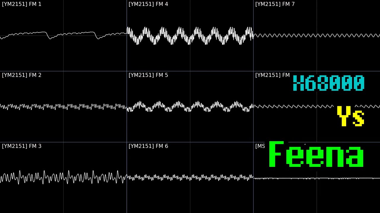 Yuzo Koshiro - "Feena" (Ys, X68000) [Oscilloscope Visualization]