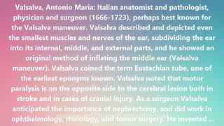 Valsalva, Antonio Maria - Medical Definition and Pronunciation