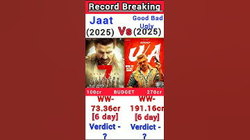 Good Bad Ugly Vs Jaat Box Office Collection | Good Bad Ugly 6th day collection #shorts