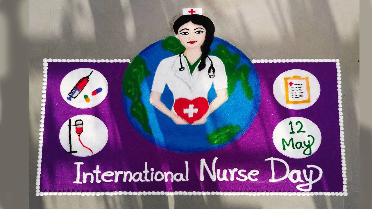 Easy Nurse Day Rangoli for competition . International Nurse Day ...