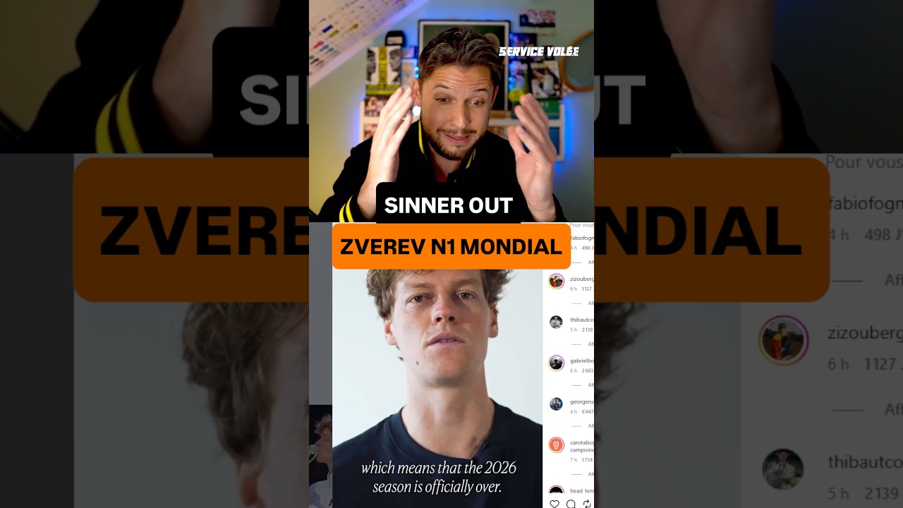 😒 Sinner OUT, Zverev n1 mondial !